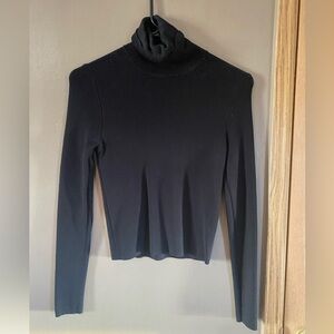 Zara Ribbed Black Knit Sweater